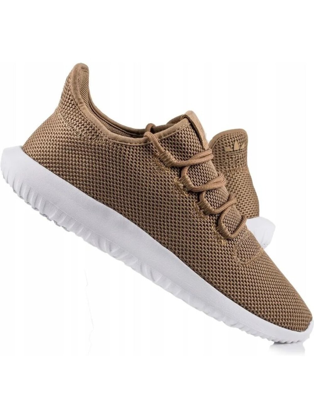Adidas Tubular Shadow Beige Knit Lace Sneakers Mens Size 13.5 US White Soles